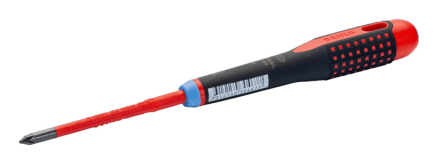 ERGO™ Slim VDE Insulated Pozidriv Screwdrivers with 3-Component Handle PZ2 BE-8820SL