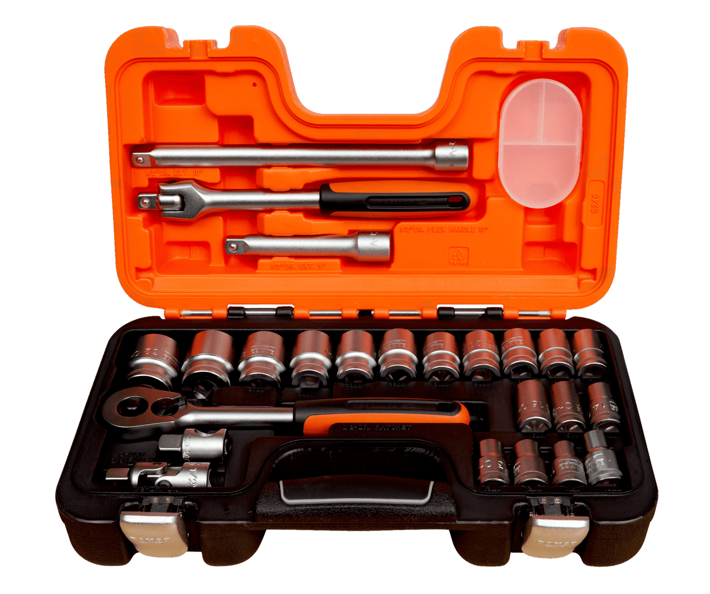 1/2" Square Drive Socket Set with Metric Hex Profile and Ratchet S240