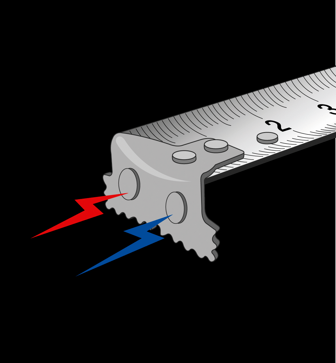 Double-Sided Measuring Tapes with Rubber Grip MTS-5-25