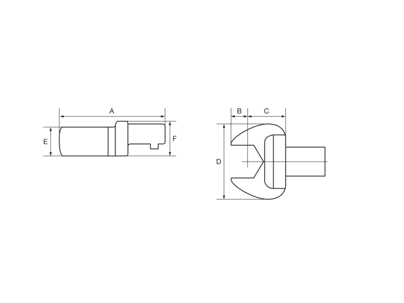 Open-End Metric Wrench with Rectangular Connector 147-38