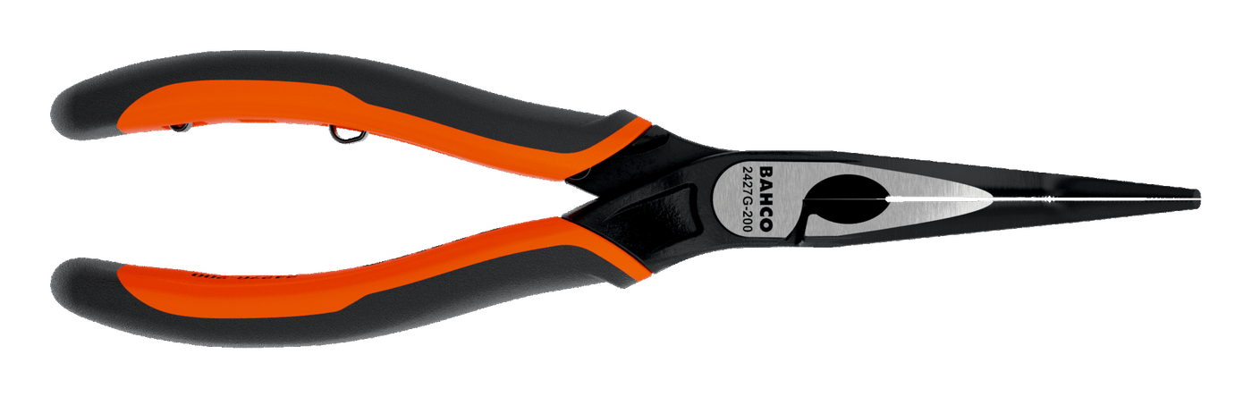 ERGO™ 45° Bent Tip Snipe Nose Pliers with Self-Opening Dual-Component Handles and Phosphate Finish 2427 G-160 IP