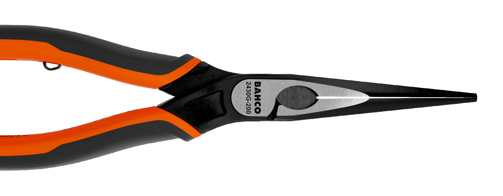 ERGO™ Long Snipe Nose Pliers with Self-Opening Dual-Component Handles and Phosphate Finish 2430 G-160 IP