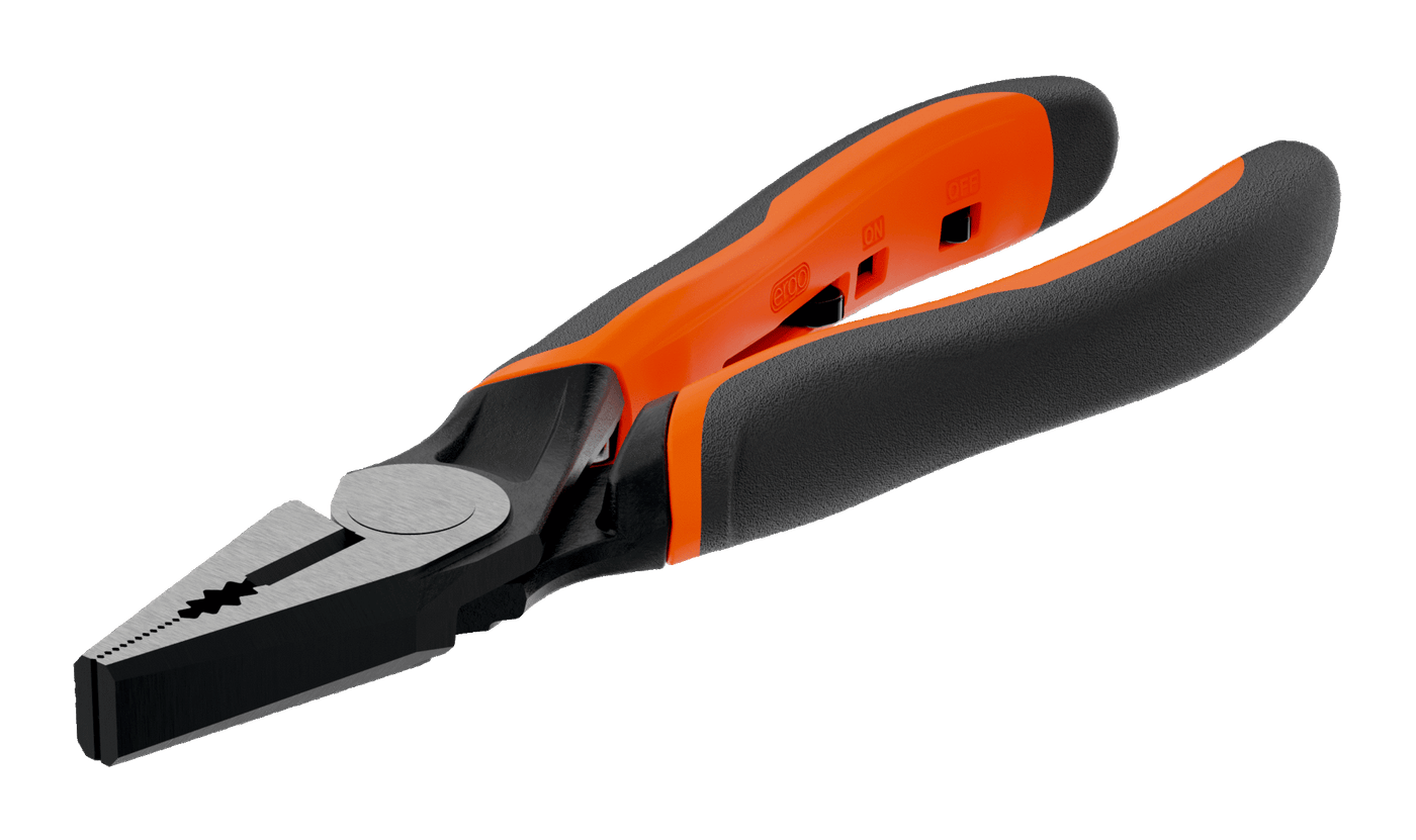 ERGO™ Combination Pliers with Self-Opening Dual-Component Handles and Phosphate Finish 2628 G-180IP