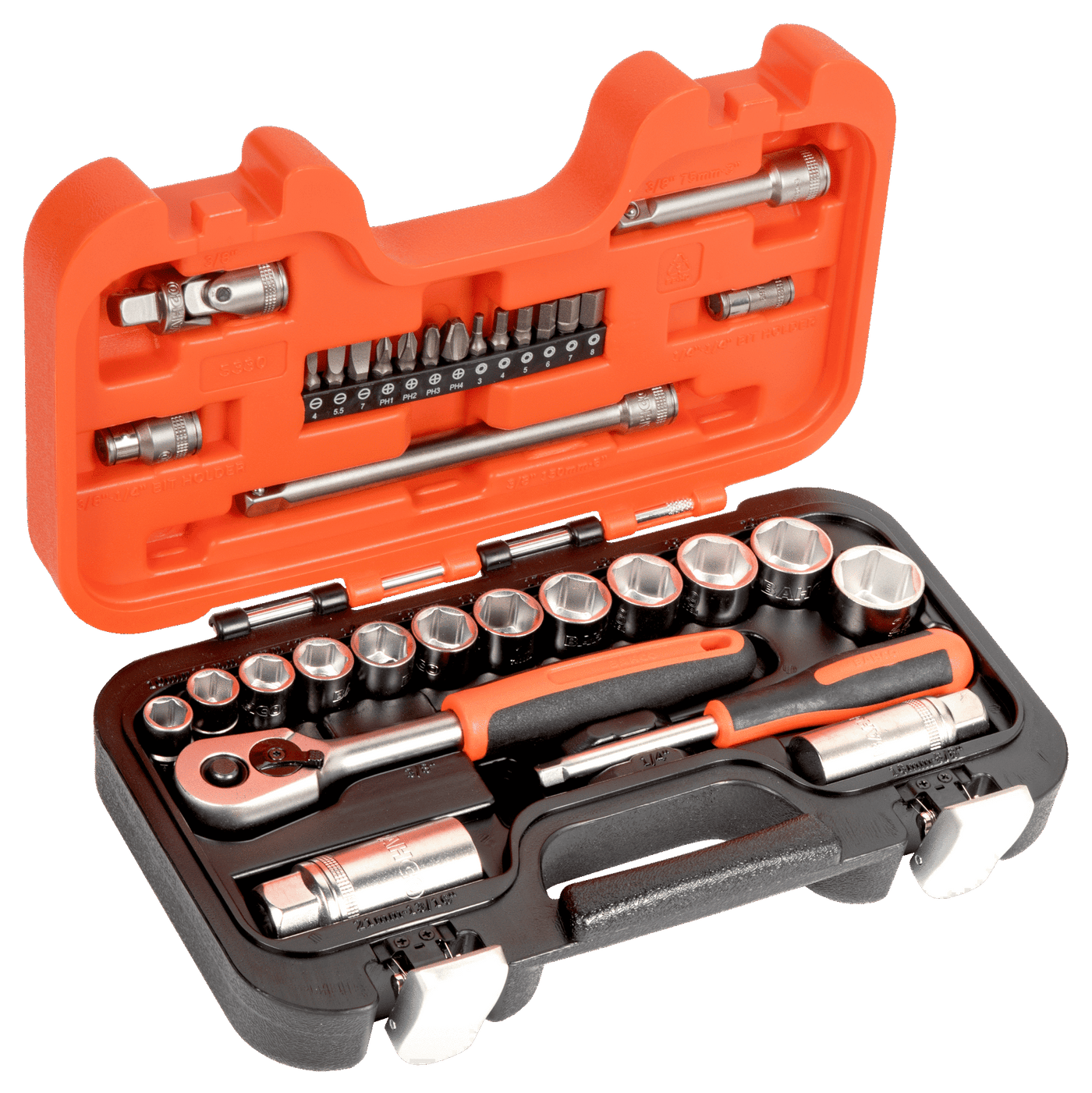 1/4" and 3/8" Square Drive Socket Set with Metric Hex Profile and Ratchet S330