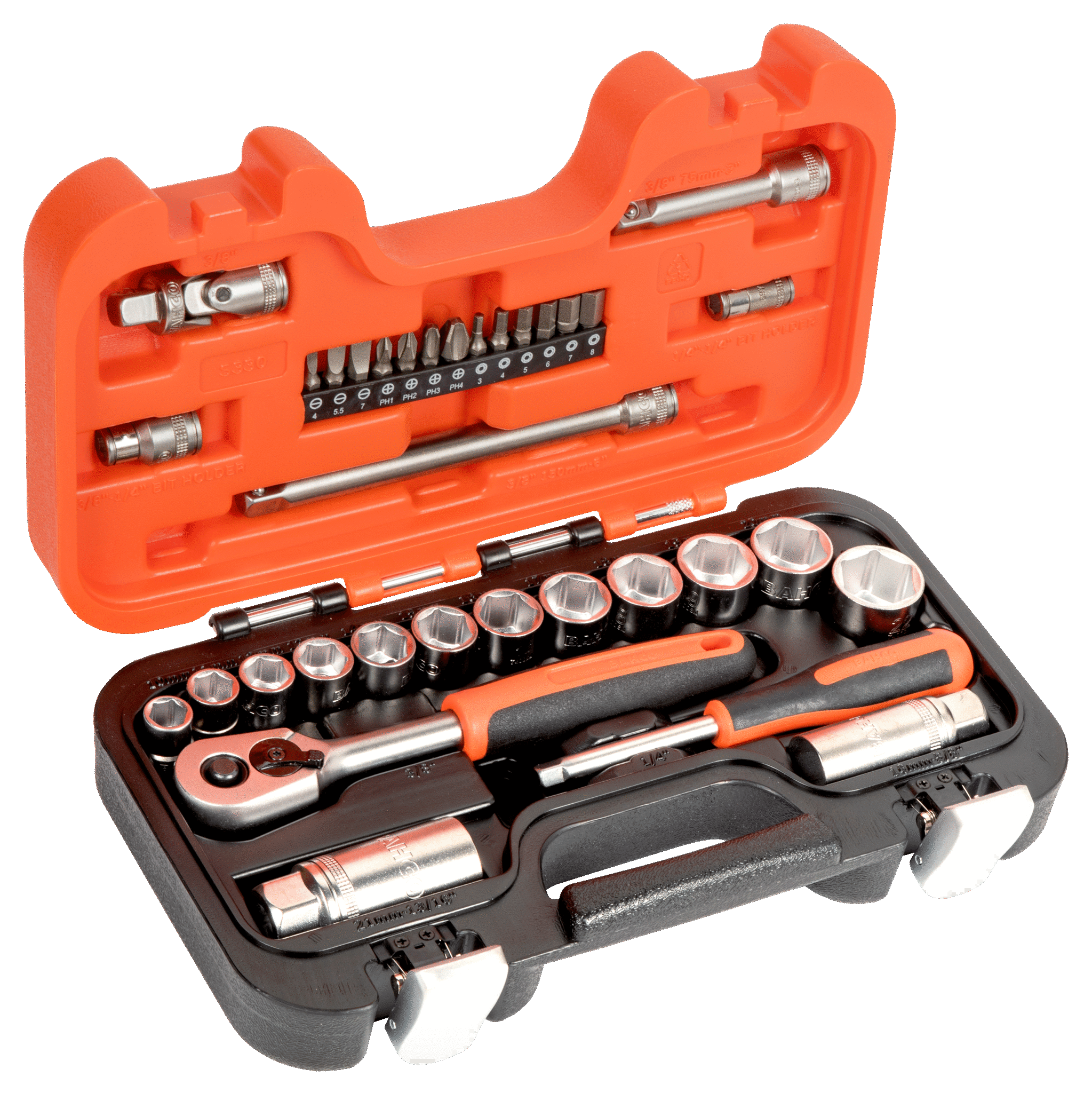 1/4" and 3/8" Square Drive Socket Set with Metric Hex Profile and Ratchet S330