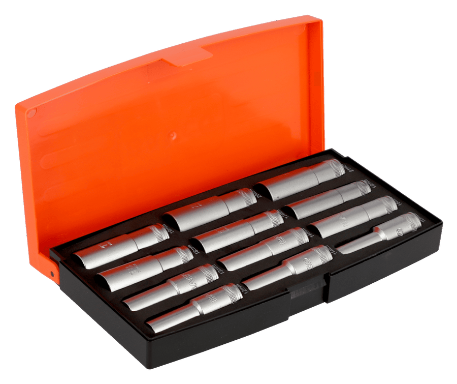 1/2" Square Drive Deep Socket Set with Metric Hex Profile S1612L