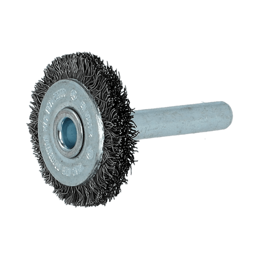 Crimped Wire Brushes With Shank - Steel | W 20 mm H 4 mm Wire Diameter 0,20 mm