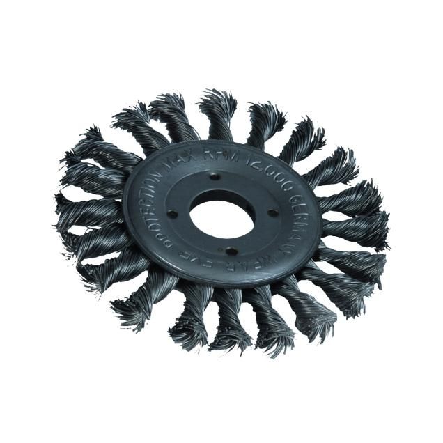 Twist Knotted Wheel Brushes - Steel | D 115 mm W 11 mm Bore M14